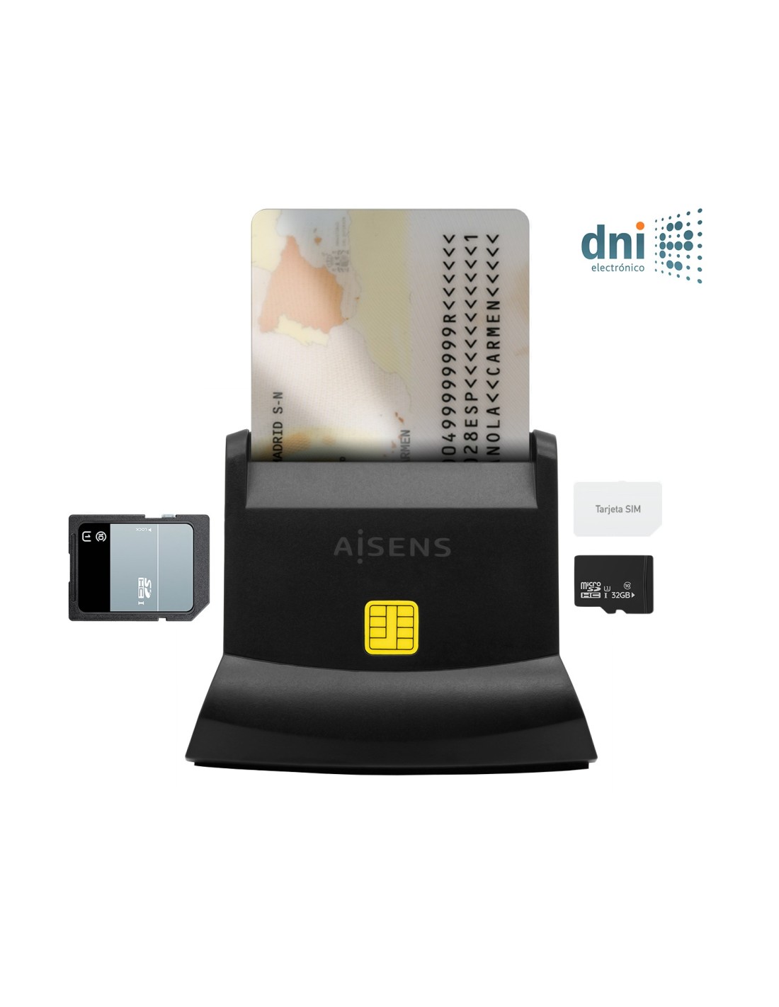 LECTOR DE DNI EXTERNO USB-A AISENS