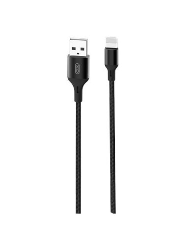 CABLE CORDON USB - LIGHTNING 2.4A 1MTR NEGRO