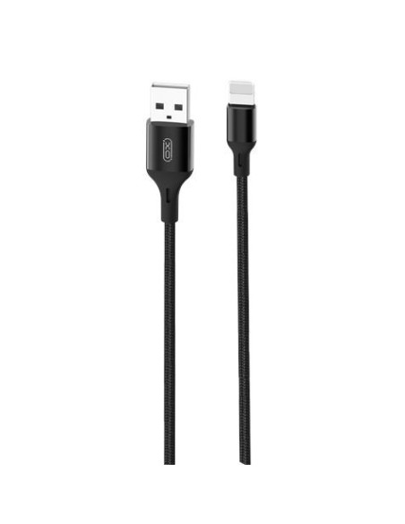 CABLE CORDON USB - LIGHTNING 2.4A 1MTR NEGRO