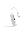Nanocable Hub USB-A 3.0. a 4xUSB3.0, USB-A/M-USB 3.0/H, Aluminio, Color Plata, 18 cm