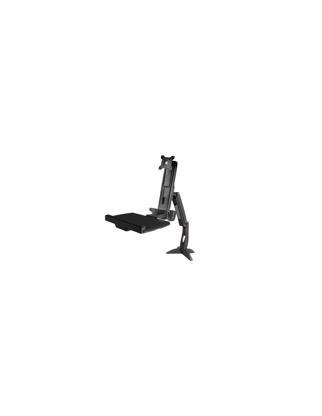 StarTech.com Brazo de Soporte de Pie y Sentado Ajustable VESA para Monitores de hasta 24 Pulgadas con Soporte para Teclado y Rat