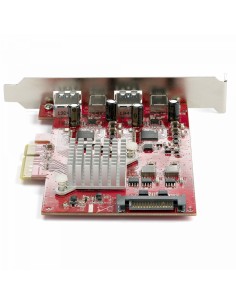 StarTech.com Tarjeta PCIe de 4 puertos usb rojo 2