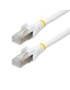 StarTech.com Cable de 7m de Red Ethernet CAT6a - Blanco - Low Smoke Zero Halogen (LSZH) - 10GbE - 500MHz - PoE++ de 100W - Snagl