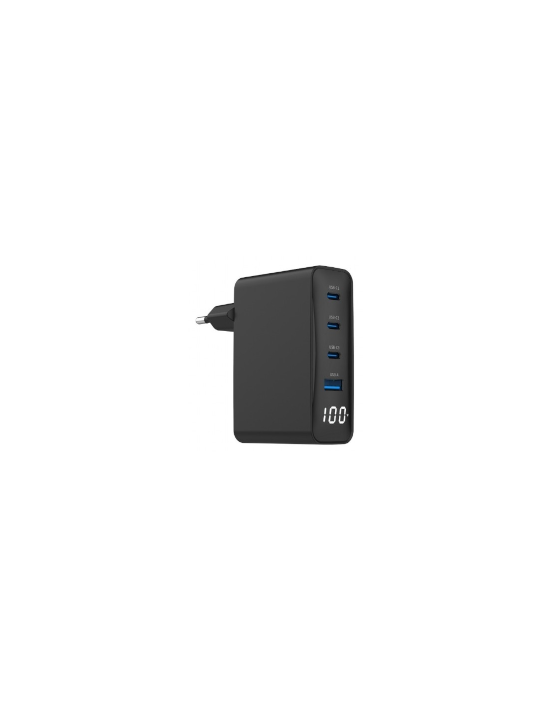 Gembird TA-UC-PDQC100LCD-01-BK cargador de dispositivo móvil Portátil, Smartphone Negro Corriente alterna Carga rápida Interior