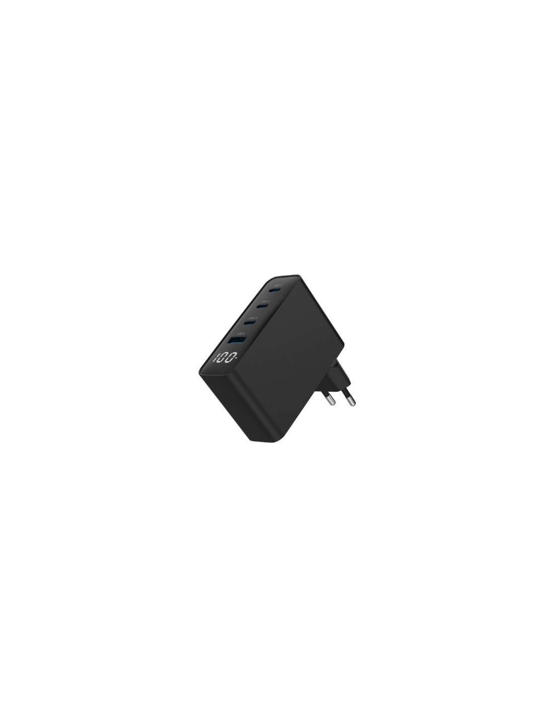 Gembird TA-UC-PDQC100LCD-01-BK cargador de dispositivo móvil Portátil, Smartphone Negro Corriente alterna Carga rápida Interior