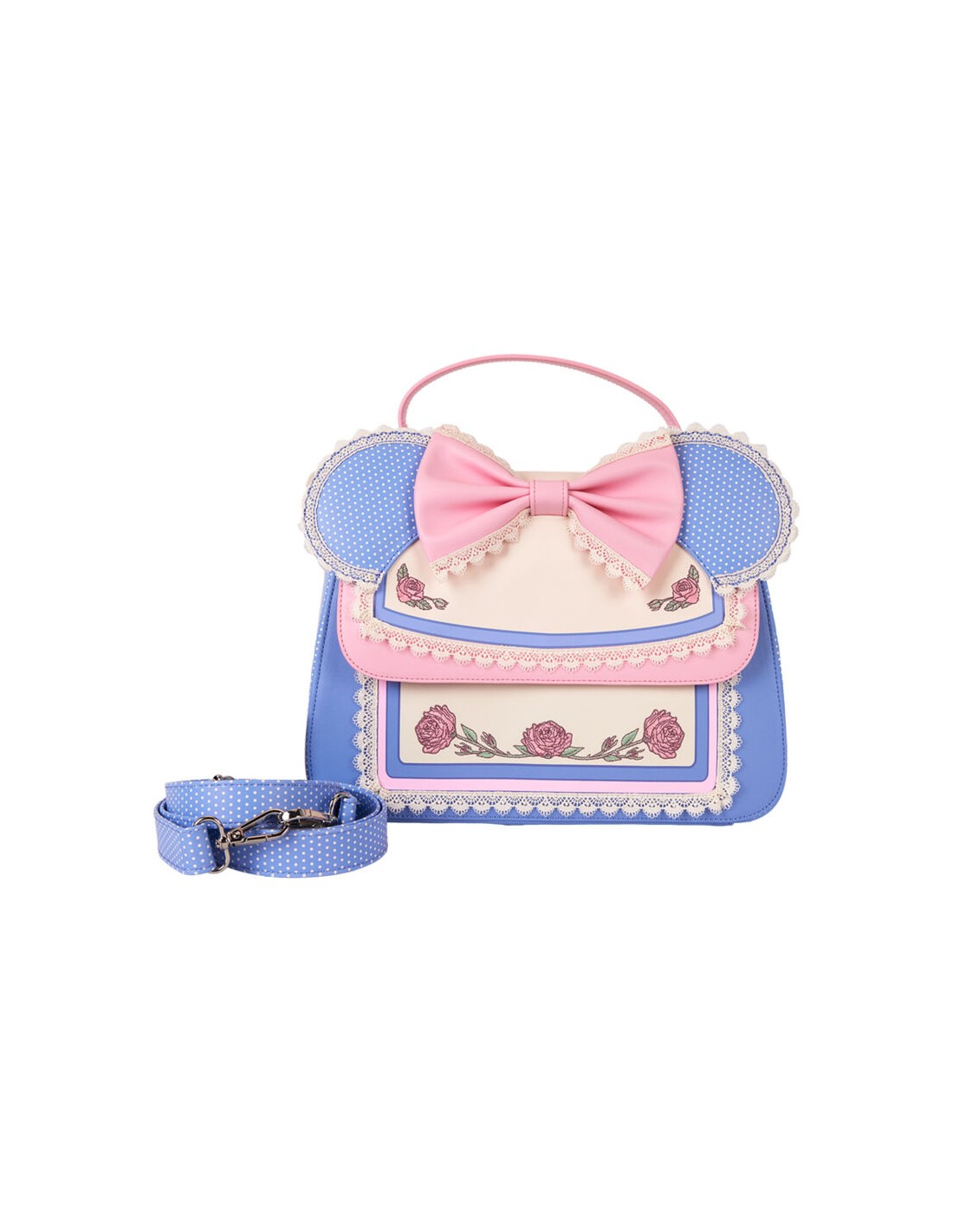 Bolso bandolera Minnie Mouse orejas y lazo y estampado de flores