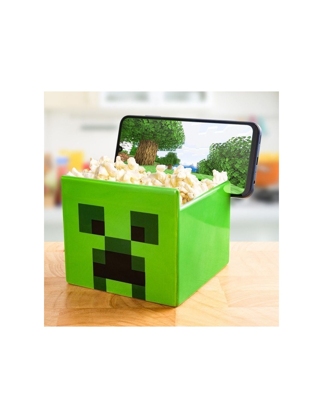 Bowl aperitivos con soporte movil Creeper Minecraft