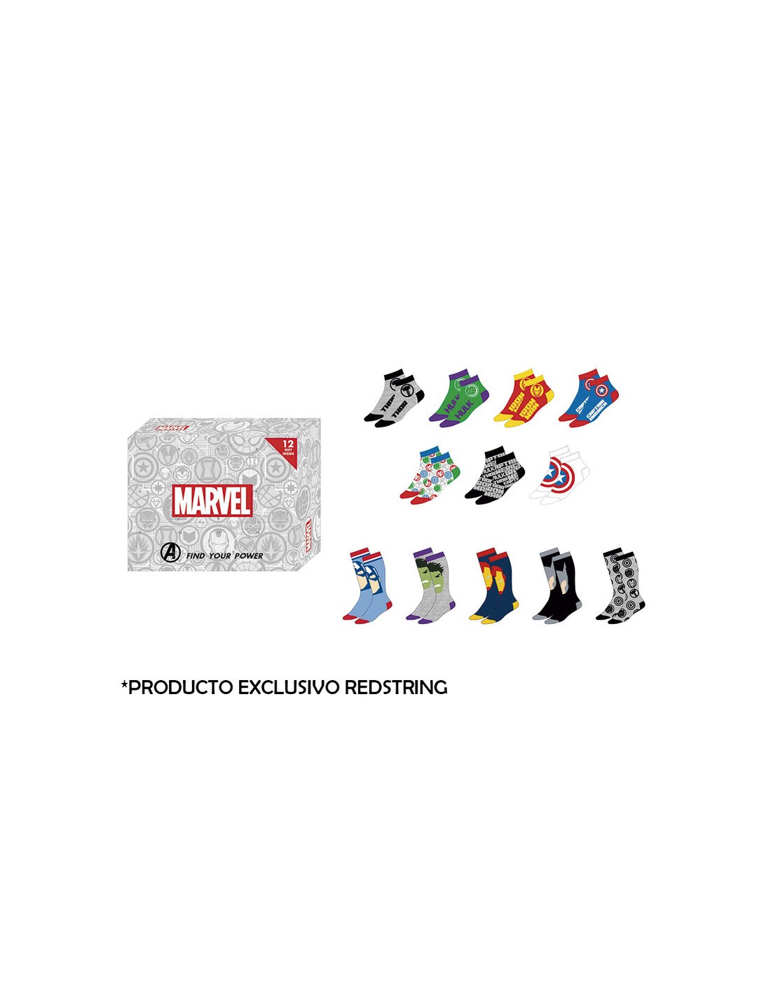 Caja Regalo Calcetines Avengers Talla: 41/46