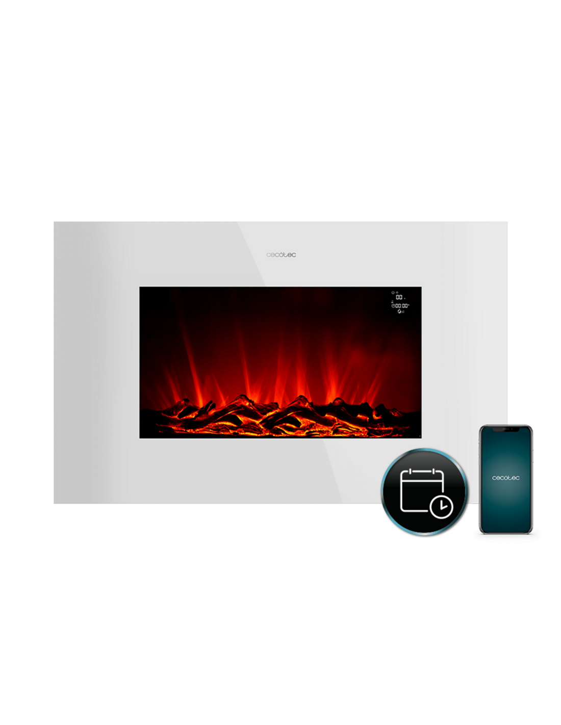 Chimenea el?ctrica ReadyWarm 3590 Flames Connected White