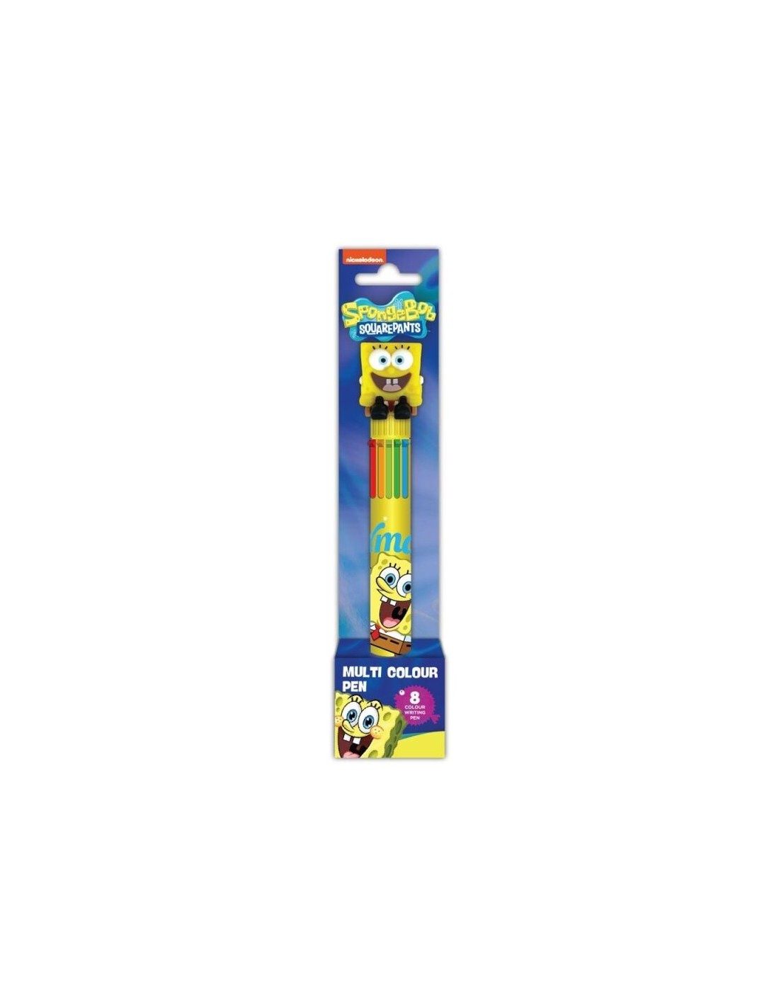 BolÃ­grafo Multicolor con Topper 3D Bob Esponja 8 colores