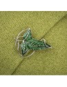 Broche Hoja de Lorien LatÃ³n y resina. 6.7 x 5 x 1 cm