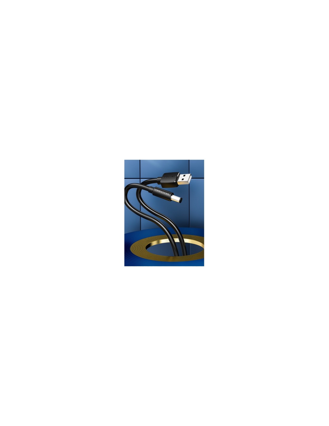 Vention Cable Alimentación CEYBF/ USB-A Macho - DC 5.5mm/ 1m/ Negro