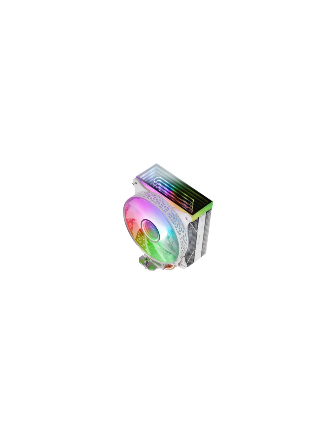 Mars Gaming MCPU-VR Blanco Disipador CPU Doble Espejo Infinito ARGB 4 Heatpipes HCT TDP 180W Ventilador Ultra-silencioso PWM 12c