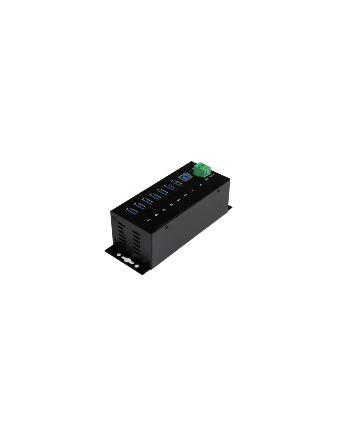StarTech.com Hub Ladrón USB 3.1 de 7 Puertos Industrial - Concentrador USB con Protección contra Descargas Negro