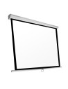Pantalla manual videoproyector phoenix pared y techo 80p 1.4m x 1.4m posicion ajustable carcasa blanca tela super resistente PHP