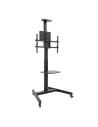 TooQ ?COMETA? Soporte de Suelo con Ruedas con Regulación de Altura para Pantallas 37"- 70", Rotación 90°, Negro