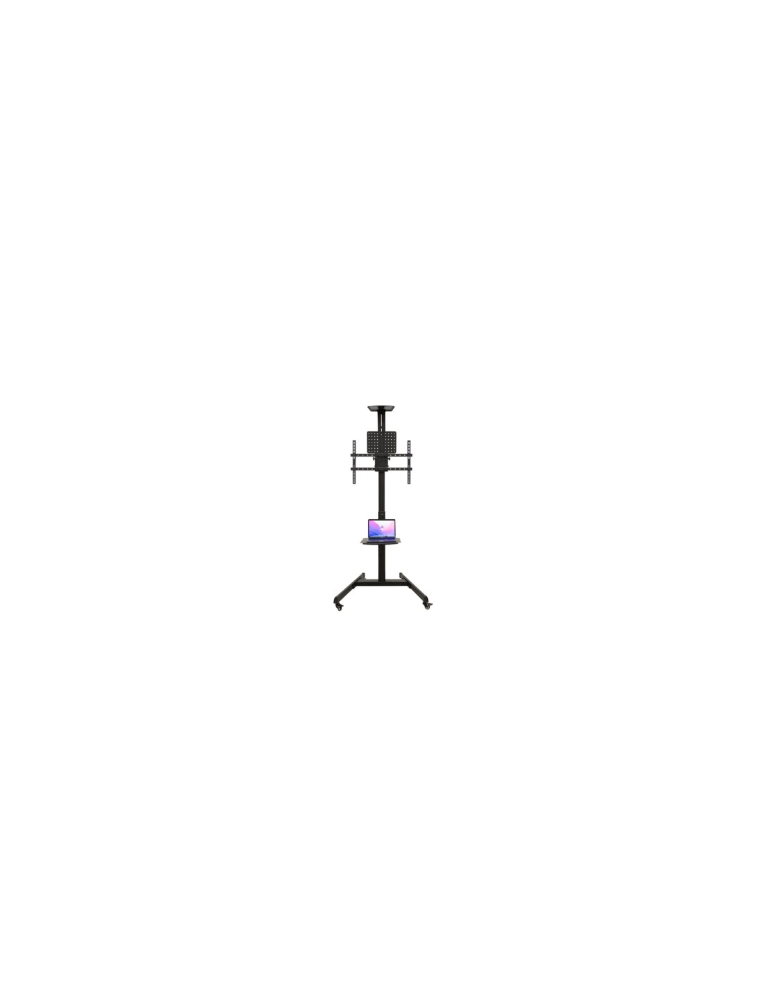 TooQ ?COMETA? Soporte de Suelo con Ruedas con Regulación de Altura para Pantallas 37"- 70", Rotación 90°, Negro