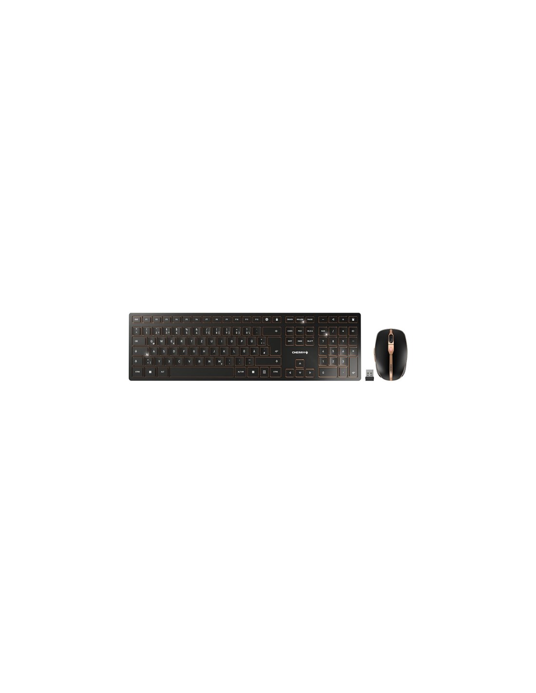 CHERRY DW 9100 SLIM teclado Ratón incluido Universal RF Wireless + Bluetooth QWERTZ Alemán Negro