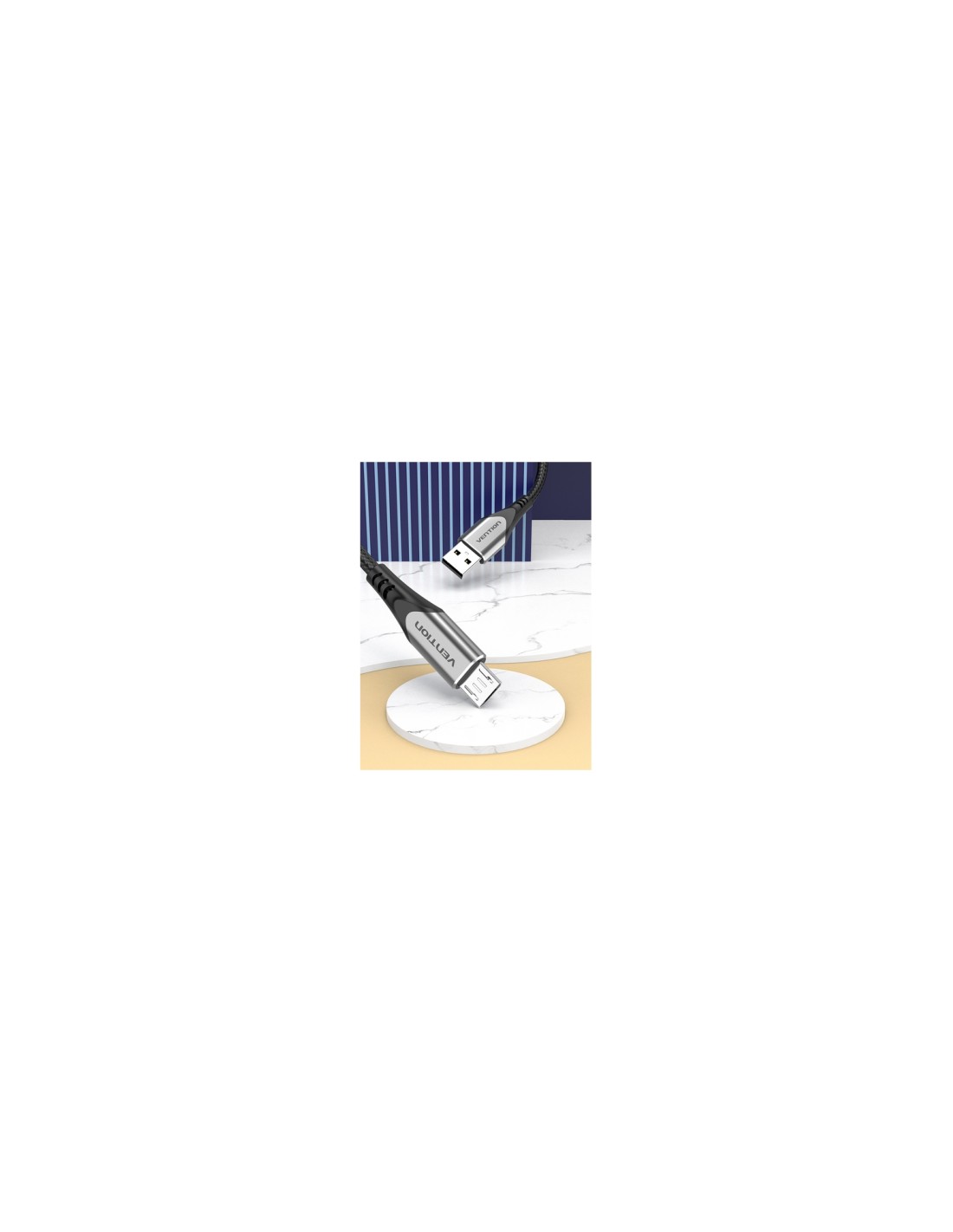 Vention Cable USB 2.0 3A COAHF/ USB Macho - MicroUSB Macho/ 1m/ Gris