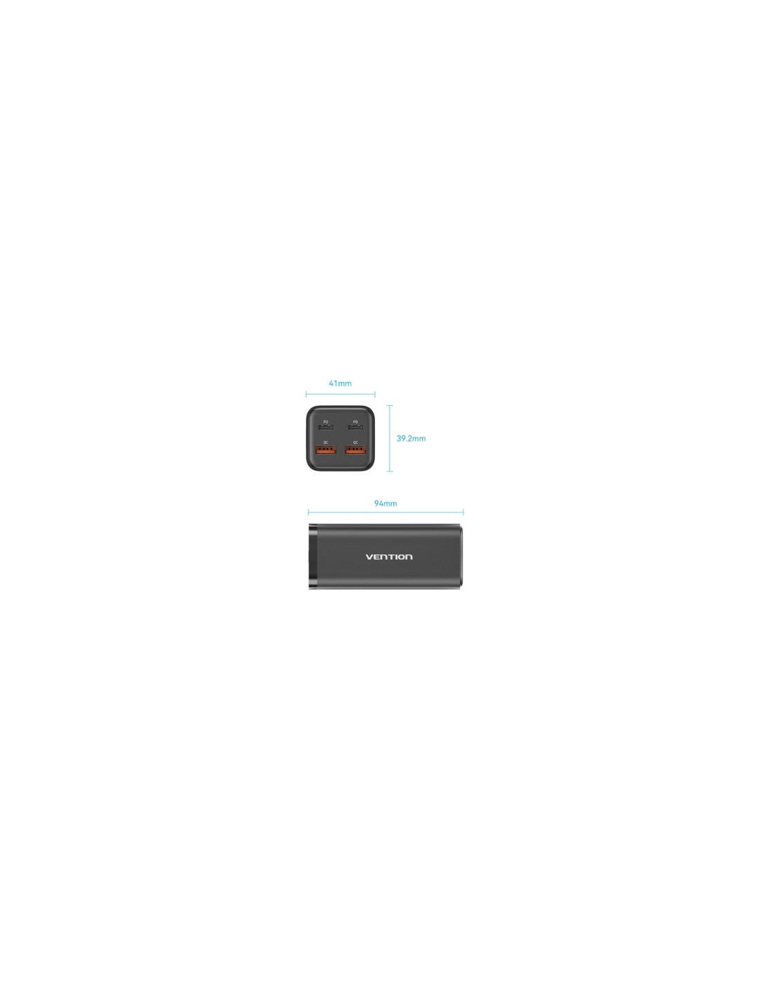 Vention Cargador de Pared FBSWG-EU/ 2xUSB Tipo-C/ 2xUSB/ 100W