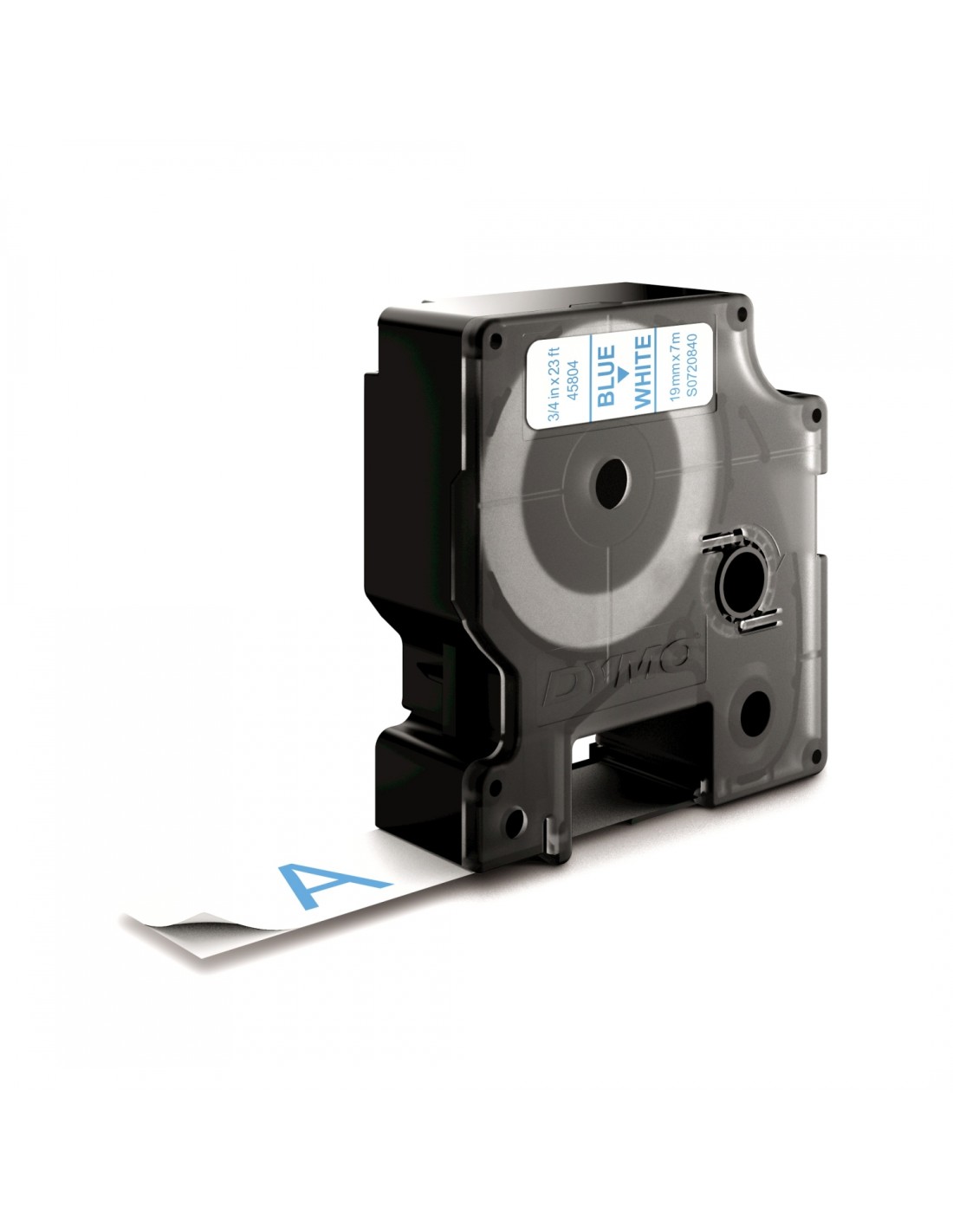 Dymo D1 Etiquetas estandar azul sobre blanco 19mm x 7m poliester