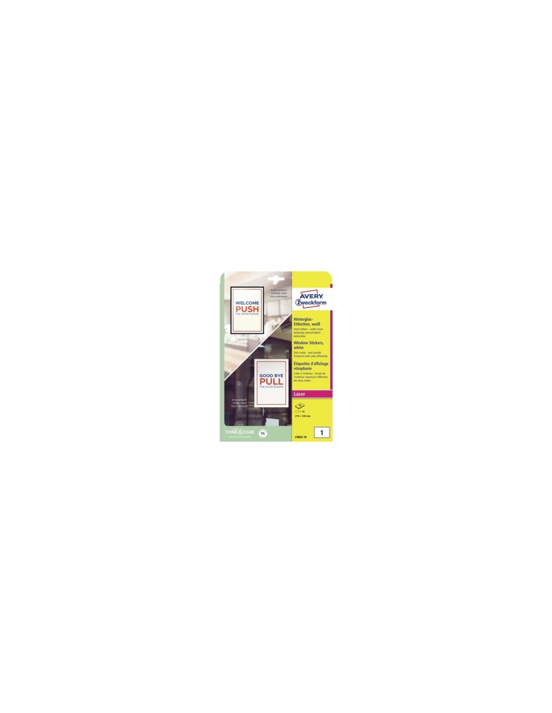 Avery L9002-10 etiqueta de impresora Blanco Etiqueta para impresora autoadhesiva