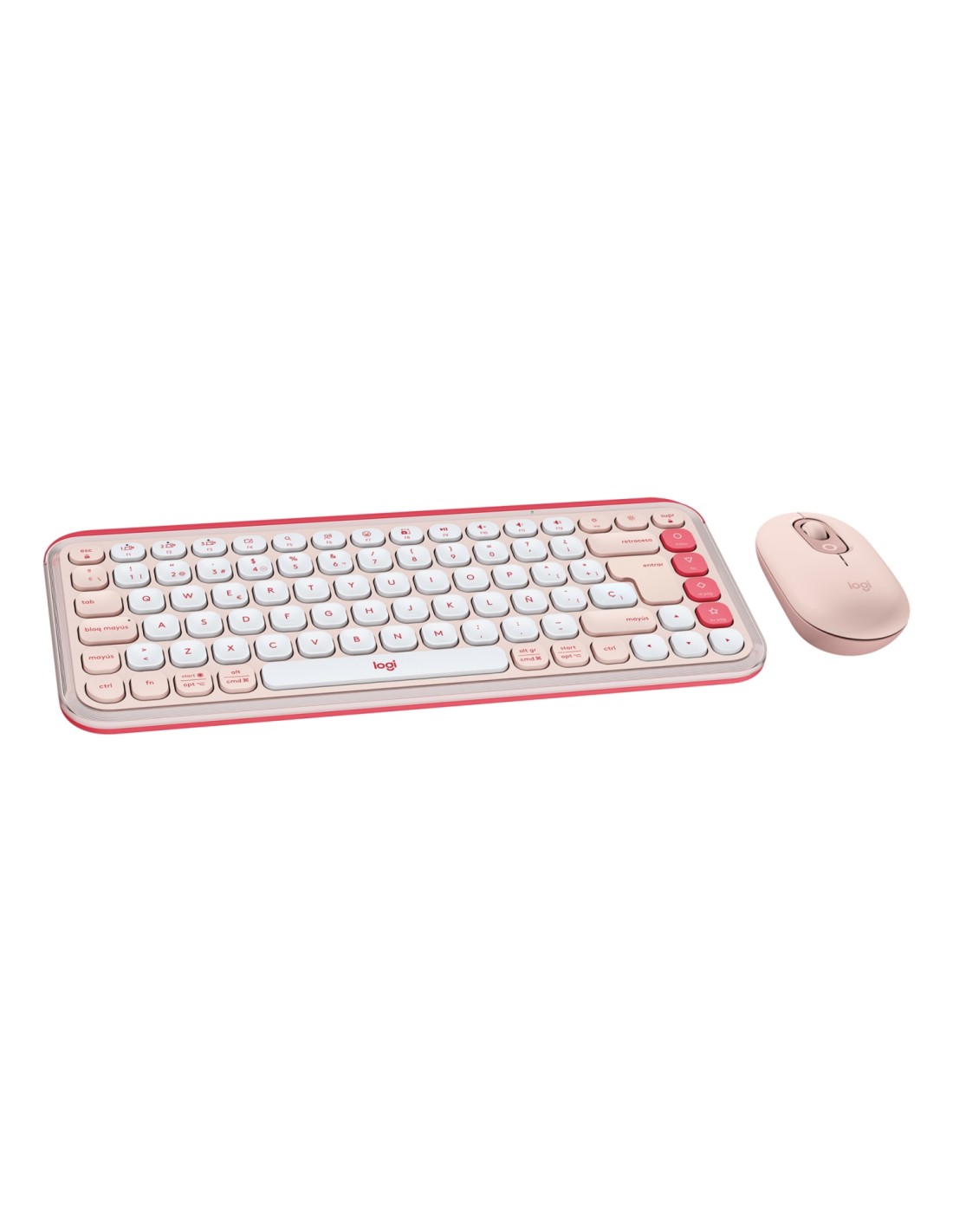 Logitech POP ICON COMBO, combinación de teclado y ratón Bluetooth, escritura cómoda, teclas y botones programables, clics discre