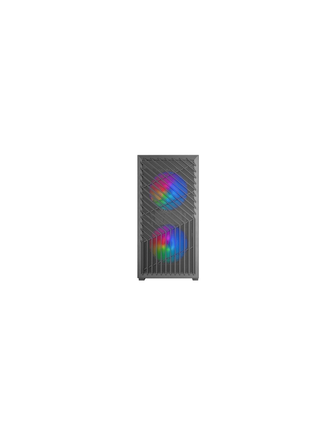Mars Gaming MC- VORTEX, Caja Gaming MicroATX, Frontal Mesh Geométrico, Ventana Lateral Cristal Templado, 3x Ventiladores FRGB Ra