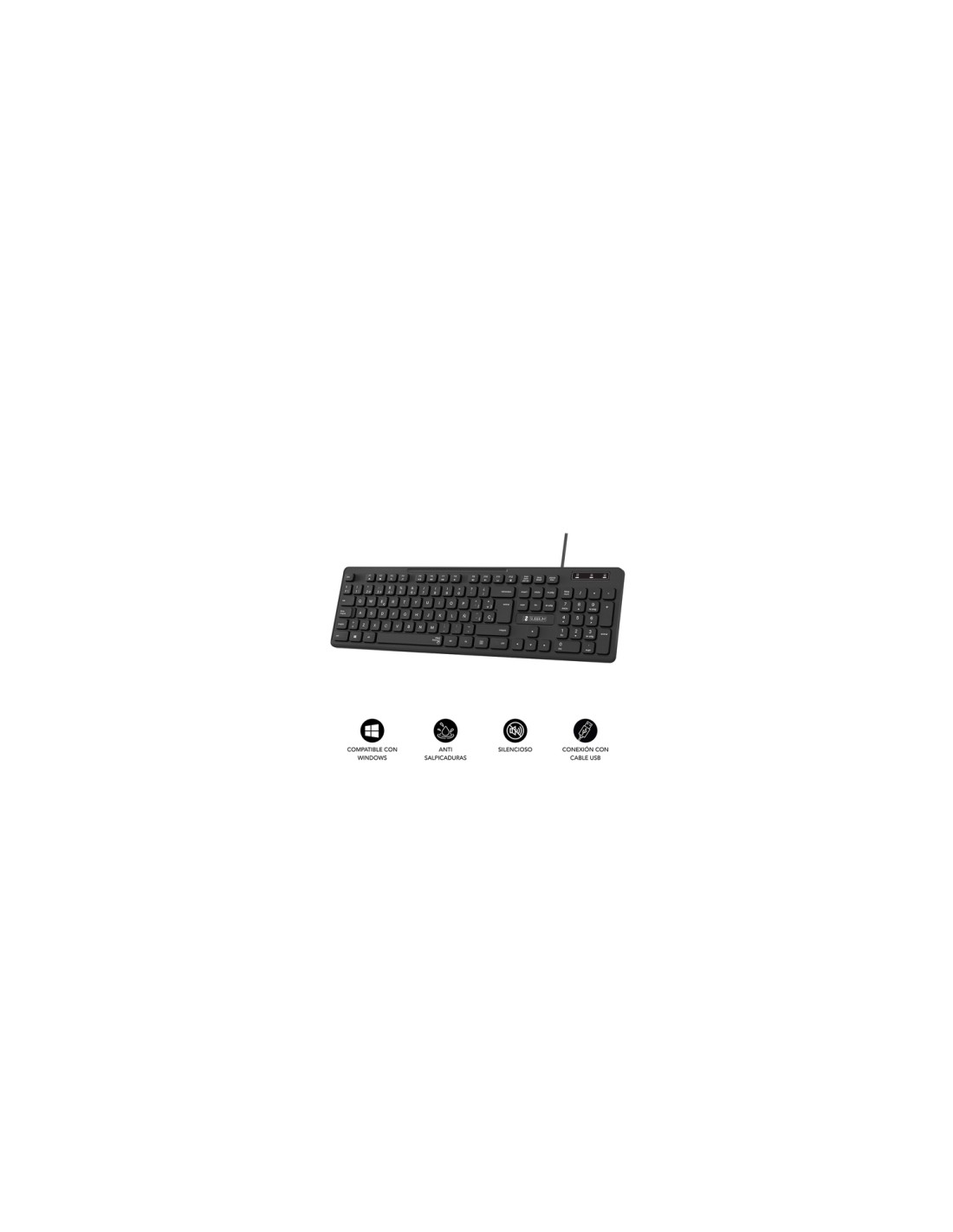 SUBBLIM Teclado Ergonómico Business Slim Silencioso con cable USB