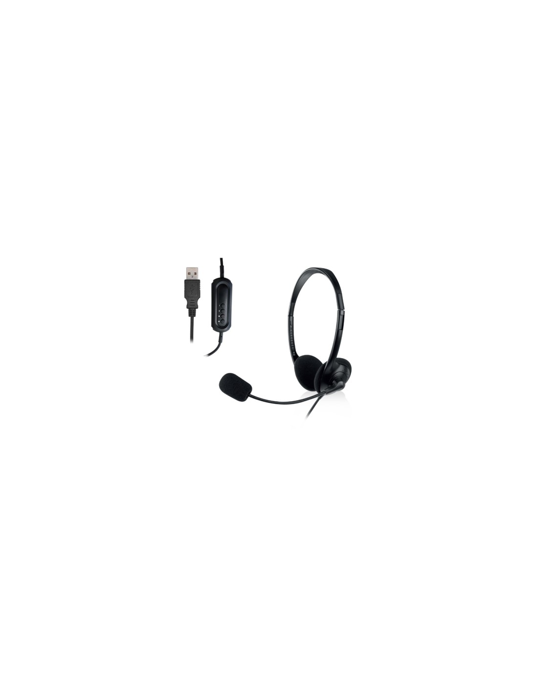 Ewent EW3568 auricular y casco Auriculares Alámbrico Diadema Llamadas/Música USB tipo A Negro