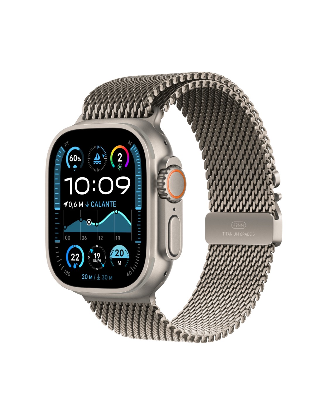 Apple Watch Ultra 2 OLED 49 mm Digital 410 x 502 Pixeles Pantalla táctil 4G Titanio Wifi GPS (satélite)