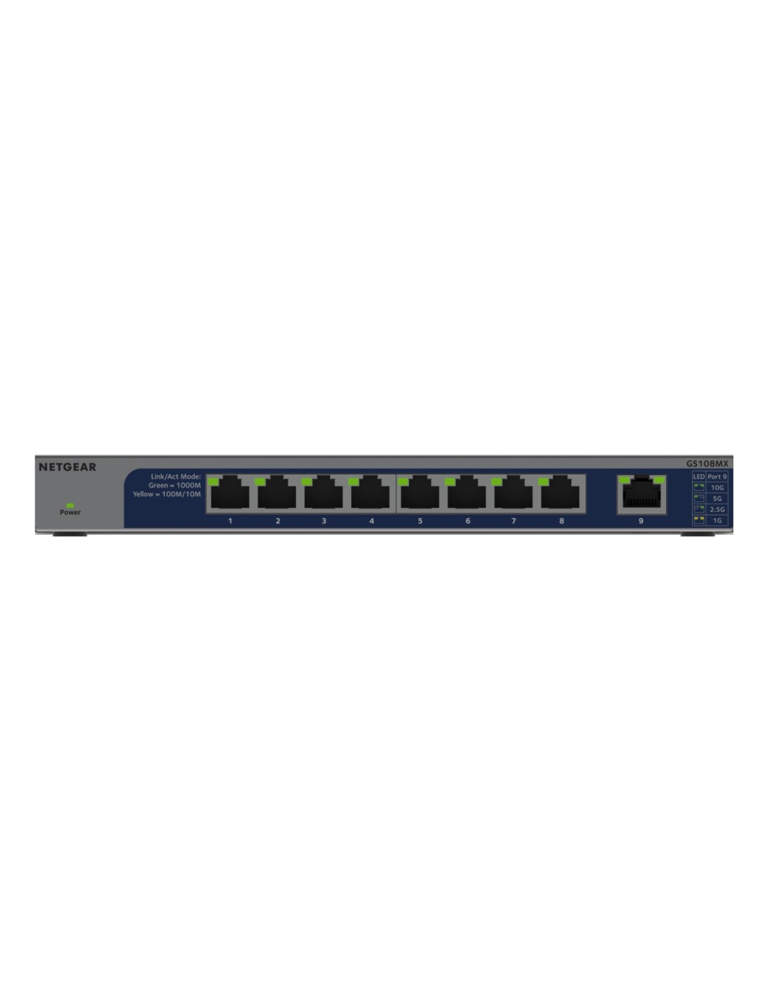 NETGEAR GS108MX-100EUS switch No administrado L2 Gigabit Ethernet (10/100/1000) Montaje en pared/escritorio
