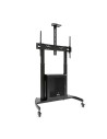 TooQ ?NARNIA? Soporte de Suelo con Armario Multiusos + Accesorios Rack para Pantallas 60"- 100", Negro