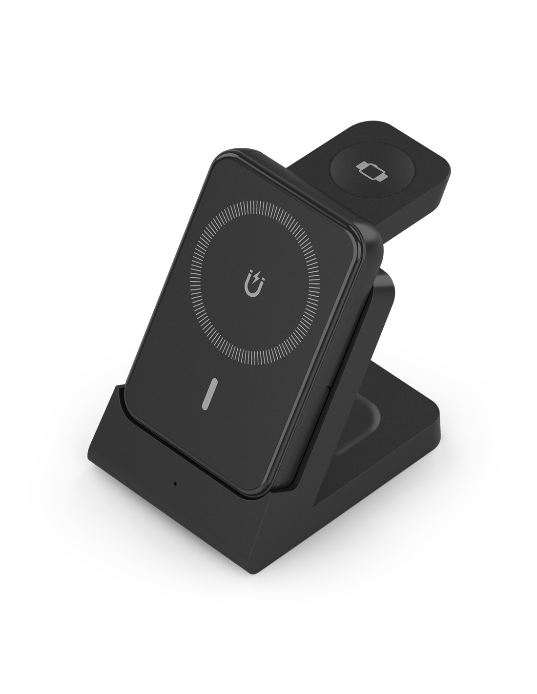 AISENS Cargador Inalambrico USB-C 4 en 1 De 15W Para Movil, Apple Watch, Auriculares Con Estuche De Carga, Negro