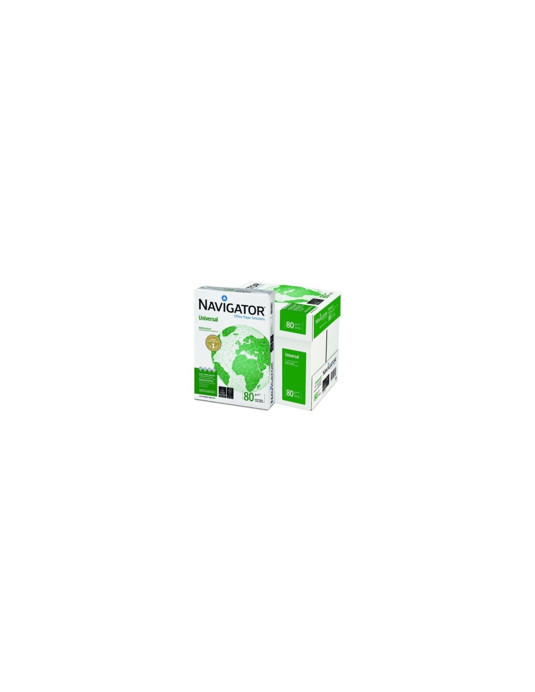 PAPEL NAVIGATOR UNIVERSAL 5 PAQUETES X 500 HOJAS A4 80 GR BLANCO 0472UN