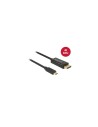 DeLOCK 85256 adaptador de cable de vÍ­deo 2 m USB Tipo C DisplayPort Negro