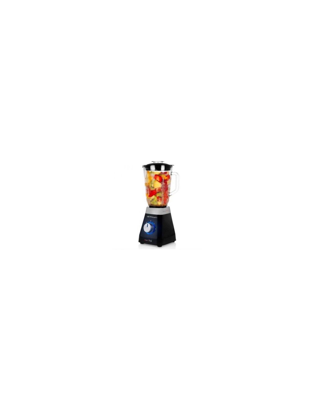 BATIDORA DE VASO ORBEGOZO BV 3400 500W JARRA 1L 2 VELOCIDADES CUCHILLA 6 HOJAS CON RECUBRIMIENTO TITANEO TAPA HERMETICA LED NEGR