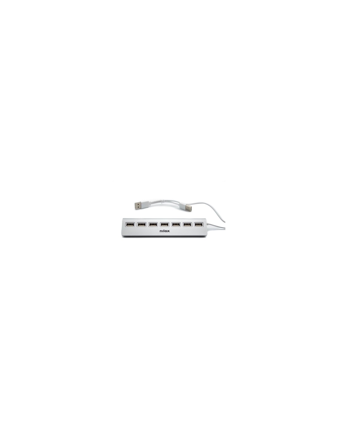 Nilox HUB sobremesa de aluminio con 7 puertos USB 2.0