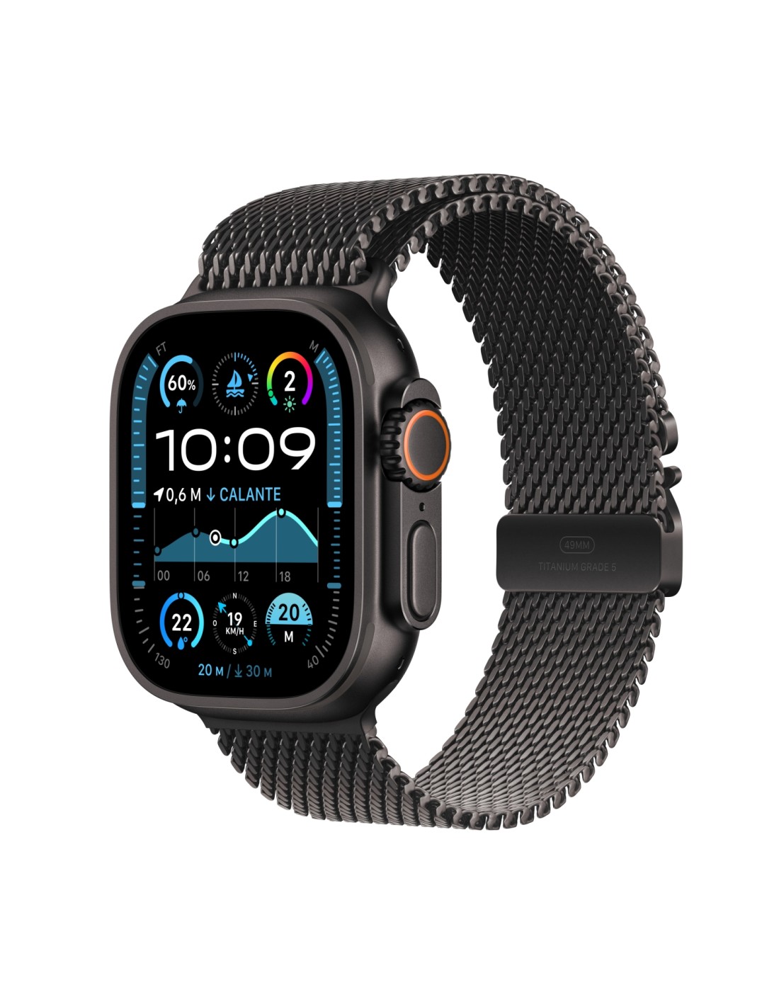 Apple Watch Ultra 2 OLED 49 mm Digital 410 x 502 Pixeles Pantalla táctil 4G Negro Wifi GPS (satélite)