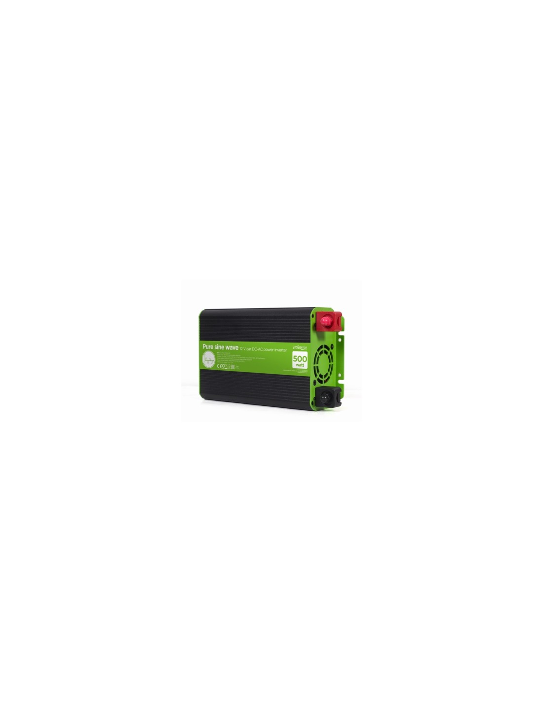 EnerGenie EG-PWC-PS500-01 adaptador e inversor de corriente Auto 500 W Negro, Verde