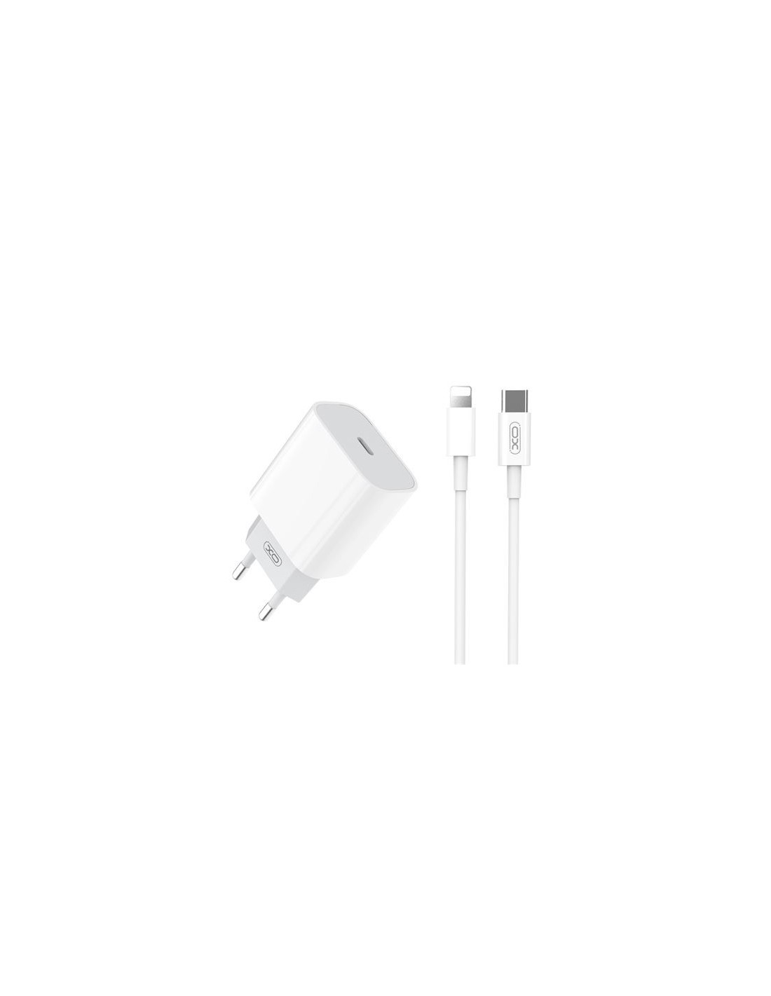 CARGADOR DE CORRIENTE 20W TIPO C + CABLE LIGHTNING XO