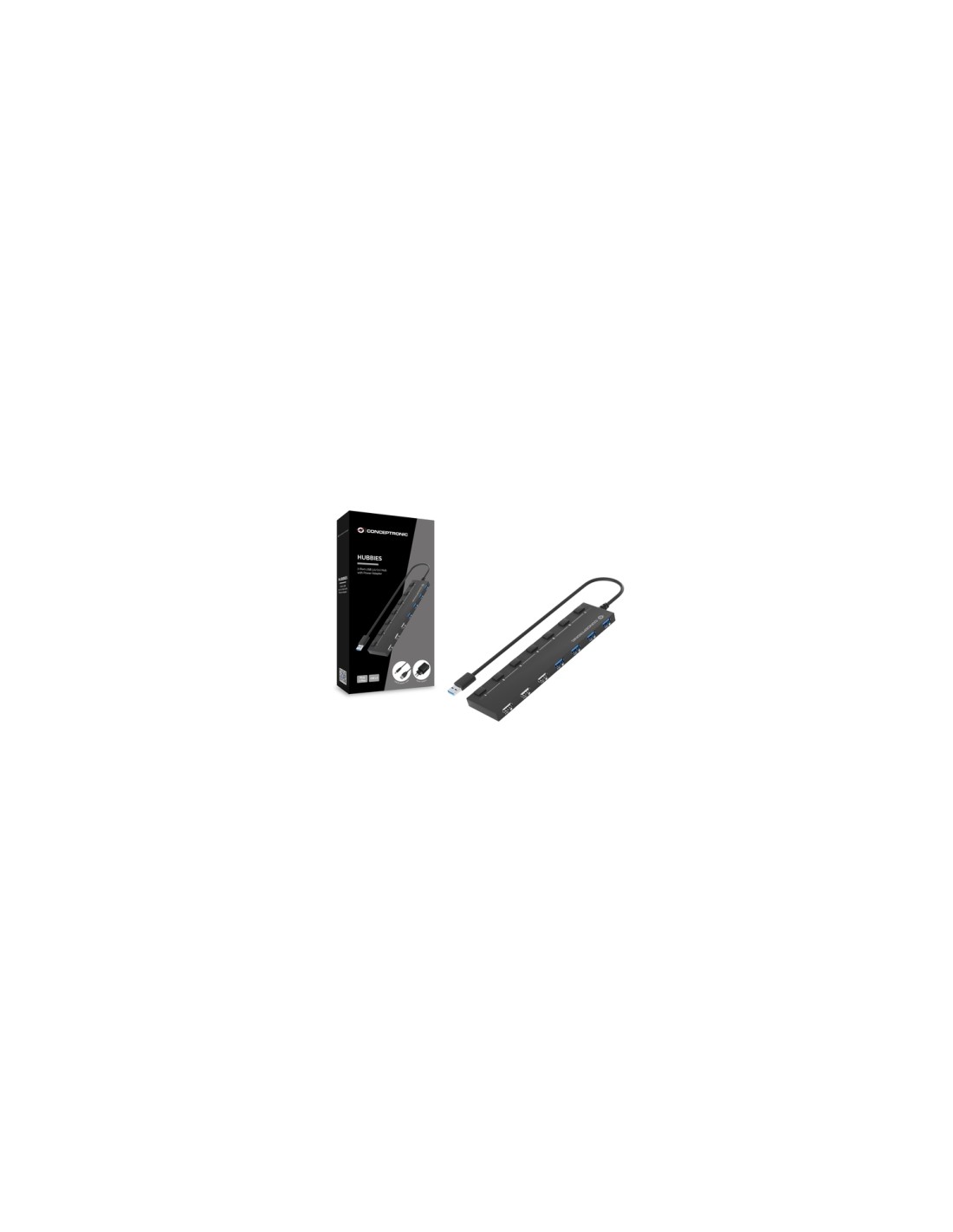 Conceptronic HUB de interfaz USB 3.2 Gen 1 (3.1 Gen 1) Type-A 5000 Mbit/s Negro