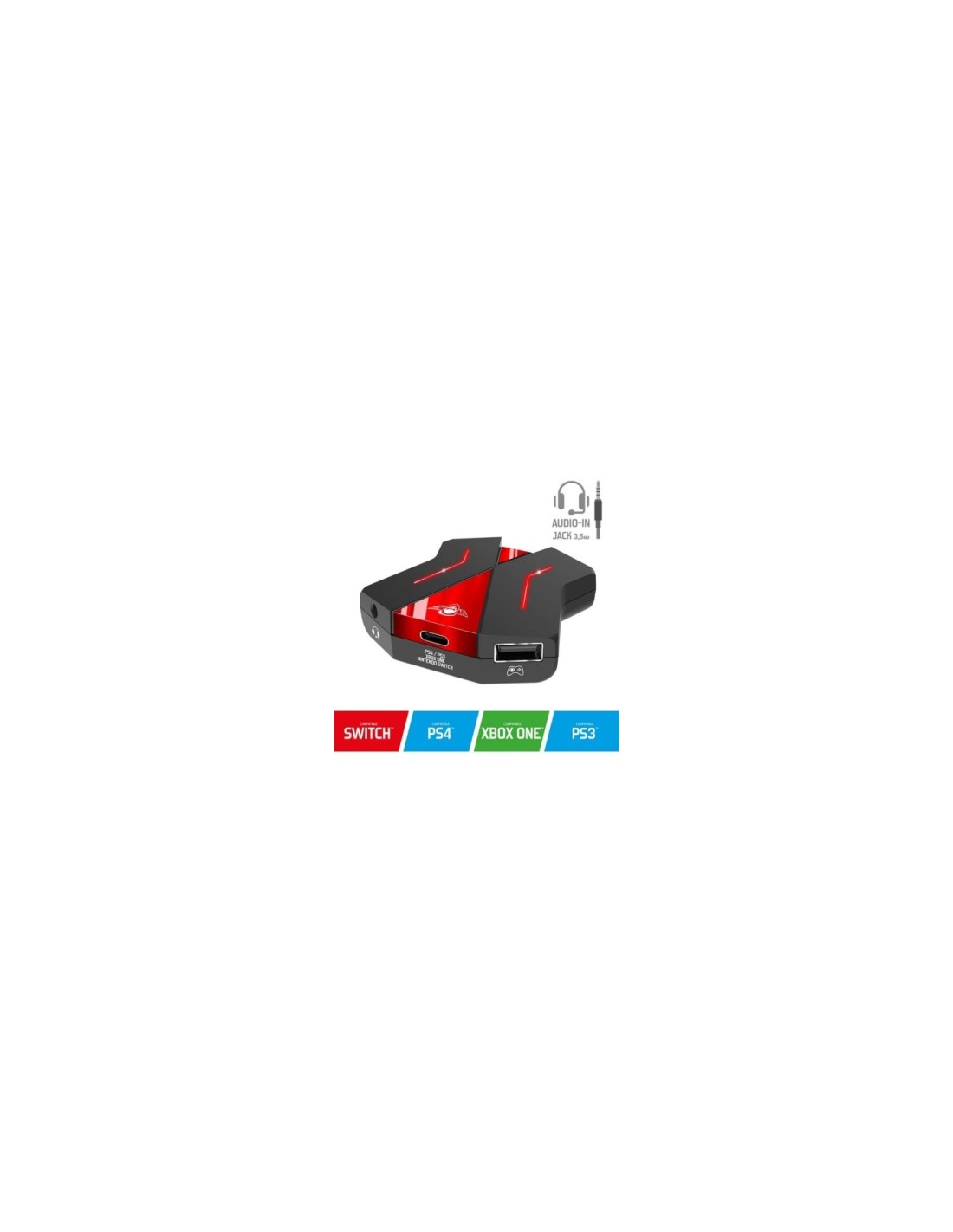 SPIRIT OF GAMER CROSSGAME 2 3XUSB 1XUSB TIPO-C JACK 3.5MM PERMITE USAR CUALQUIER TECLADO RATON Y AURICULARES CON CUALQUIER CONSO