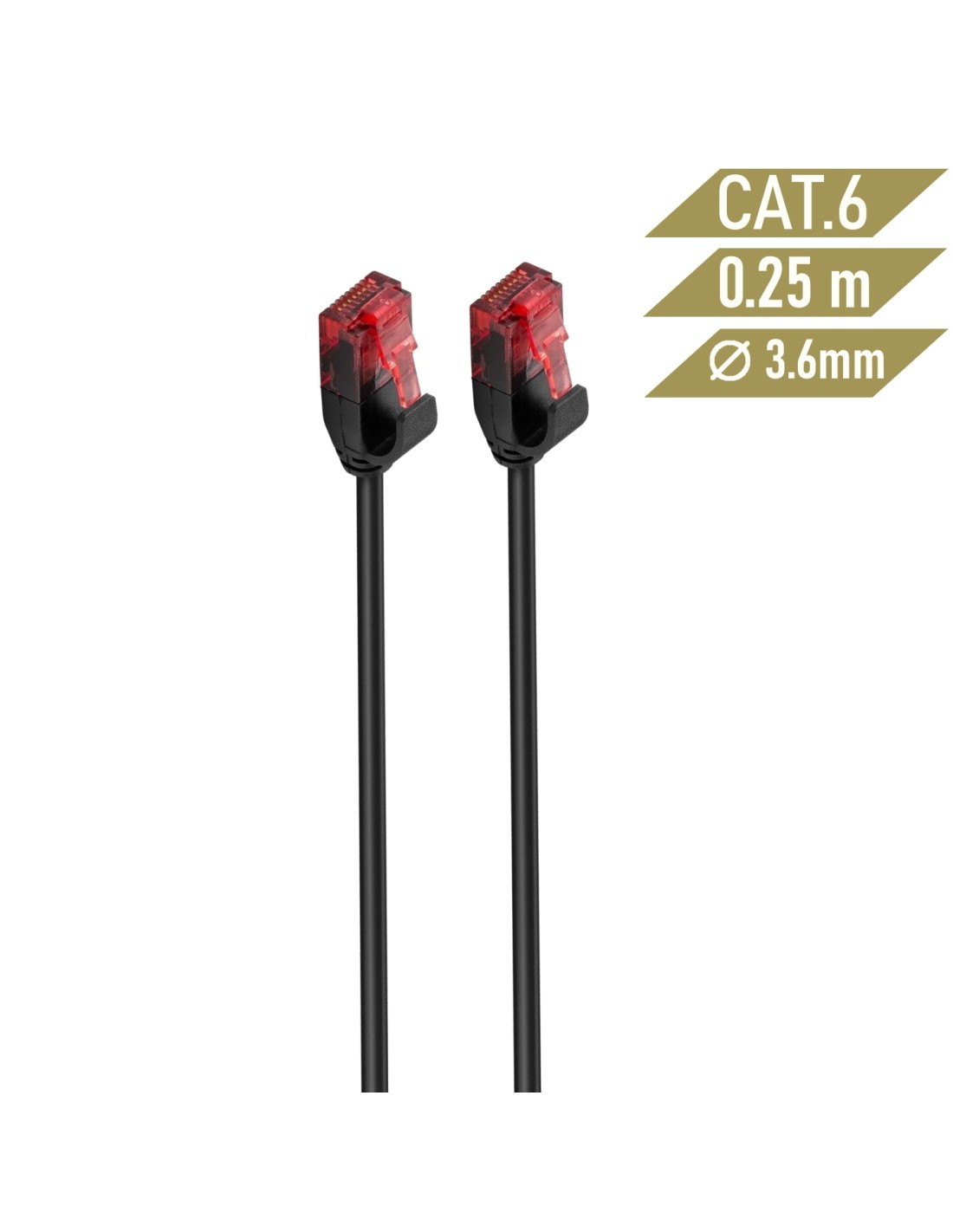 Latiguillo de red ewent Cat6 U/UTP 0.25m Negro IM1042