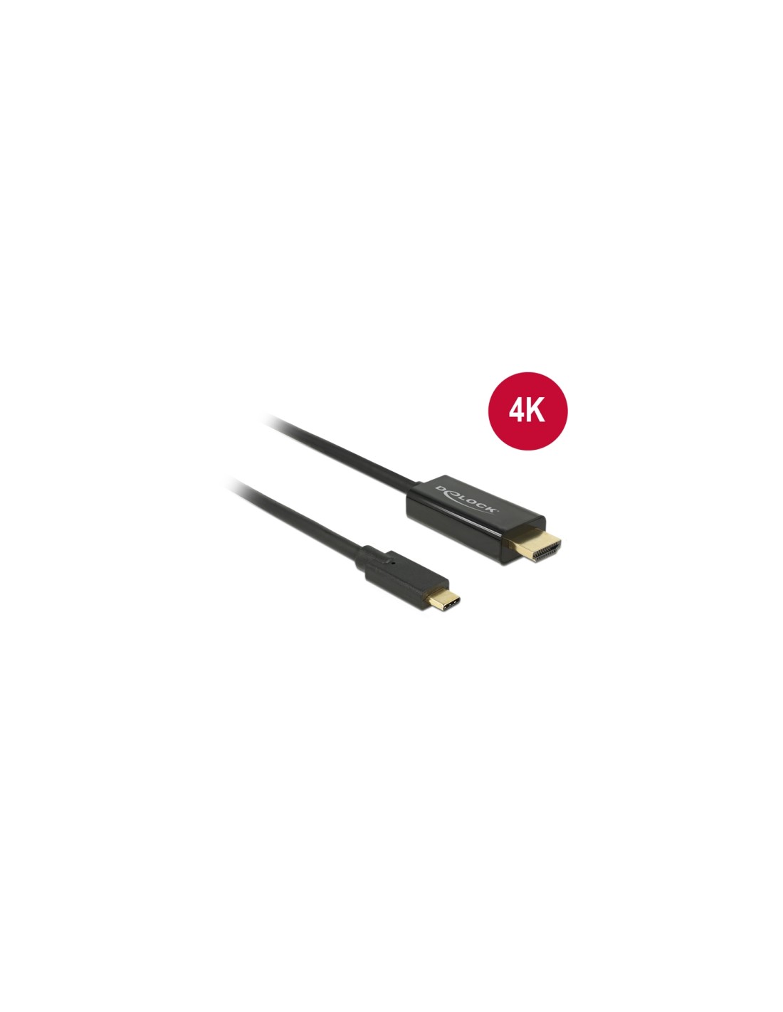 Delock 85258 Adaptador de cable video usb tipo-c macho a hdmi macho 1m negro