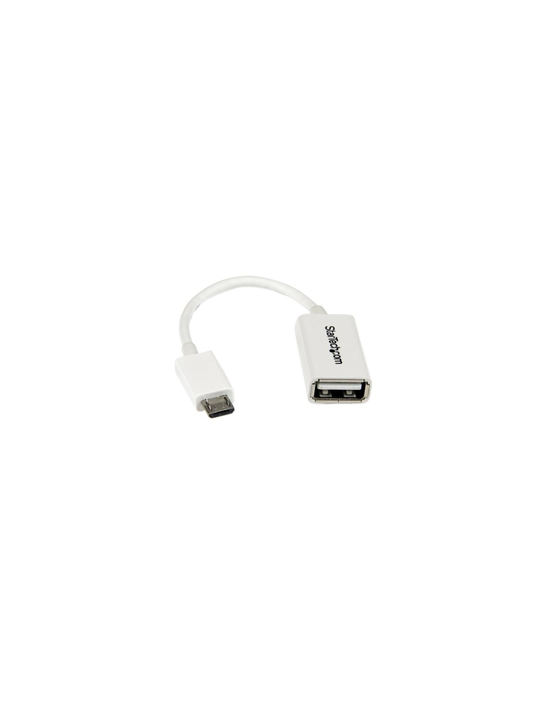 StarTech.com Cable Adaptador Micro USB B macho a USB A hembra OTG de 12cm - blanco