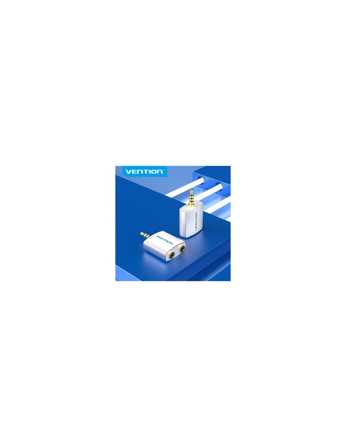 Vention Adaptador Audio BDAW0/ Jack 3.5 Macho - 2x Jack 3.5 Hembra/ Blanco