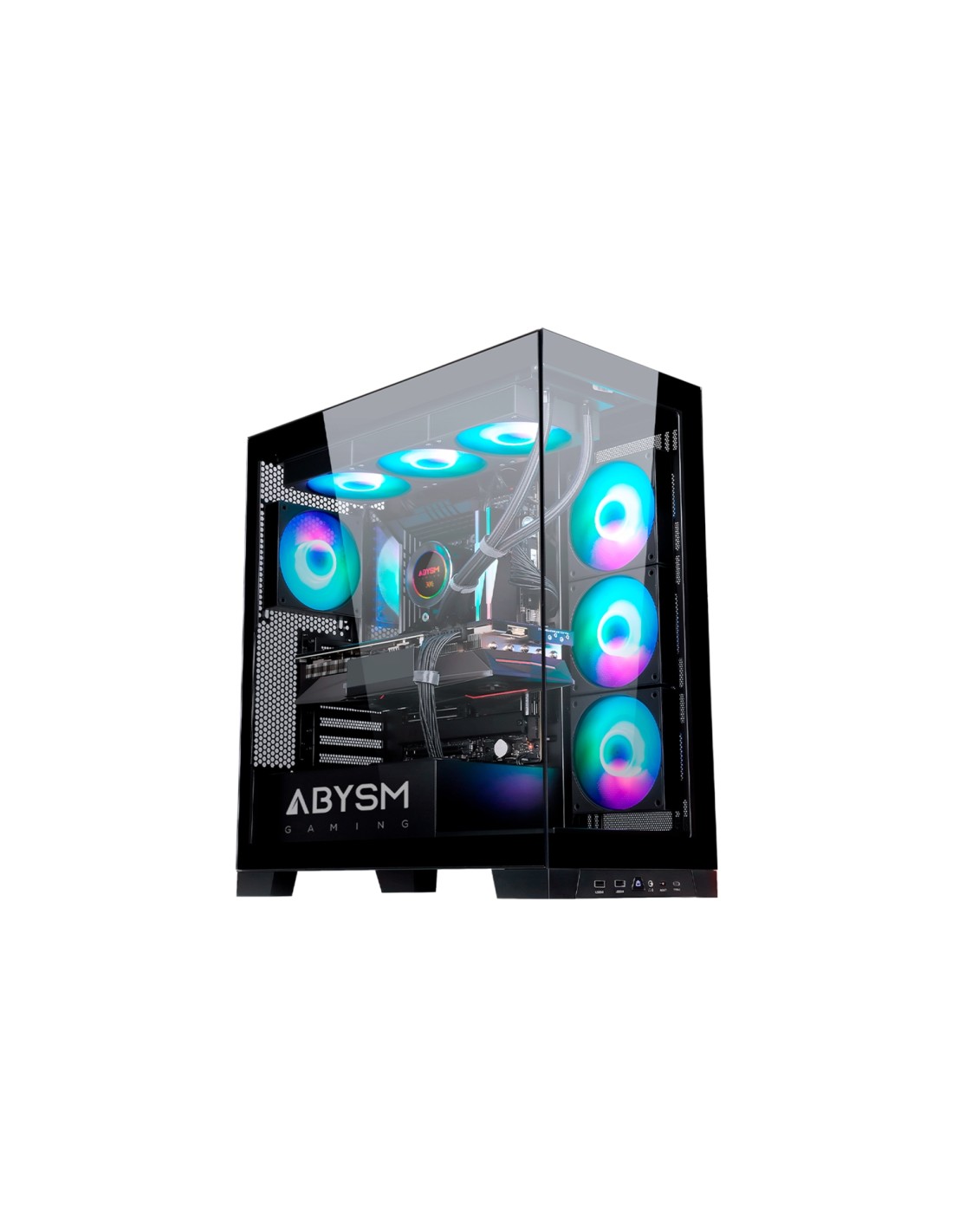 ABYSM Danube Sava H500 Black Escritorio Negro, Transparente