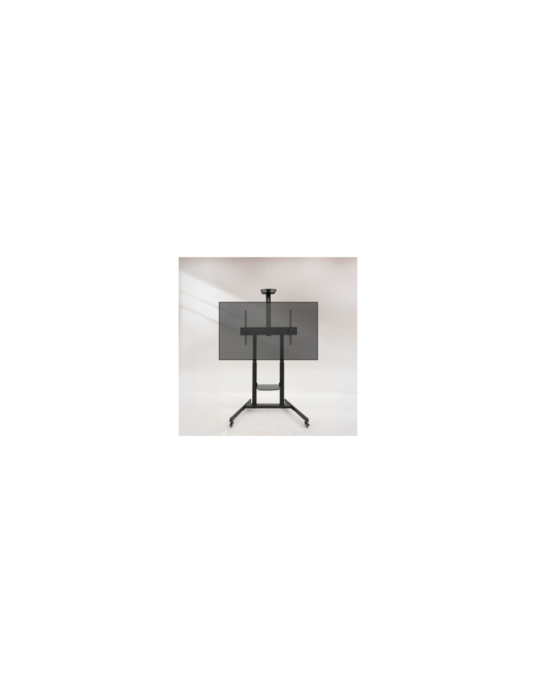 TooQ ?AQUILES? Soporte de Suelo con Ruedas con Regulación de Altura para Pantallas 60"-100", Negro