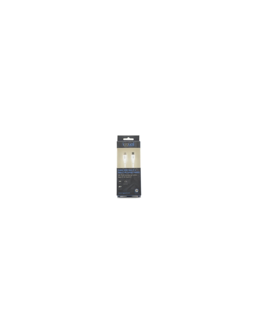 iggual IGG317365 Cable usb tipo-c macho a macho 1m blanco
